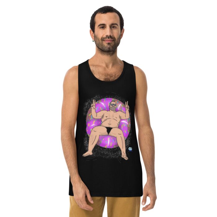 Men’s premium tank top - Peace, Love, and Doughnuts - Image 2
