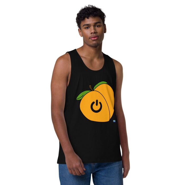Men’s premium tank top - Power Bottom / Peach - Image 2