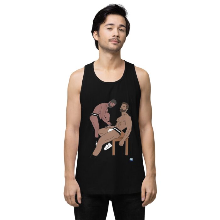 Men’s premium tank top - Steam Room Couple - Image 2