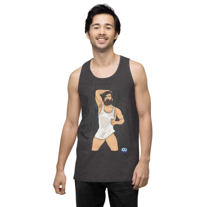Men’s premium tank top - Rain - Image 10