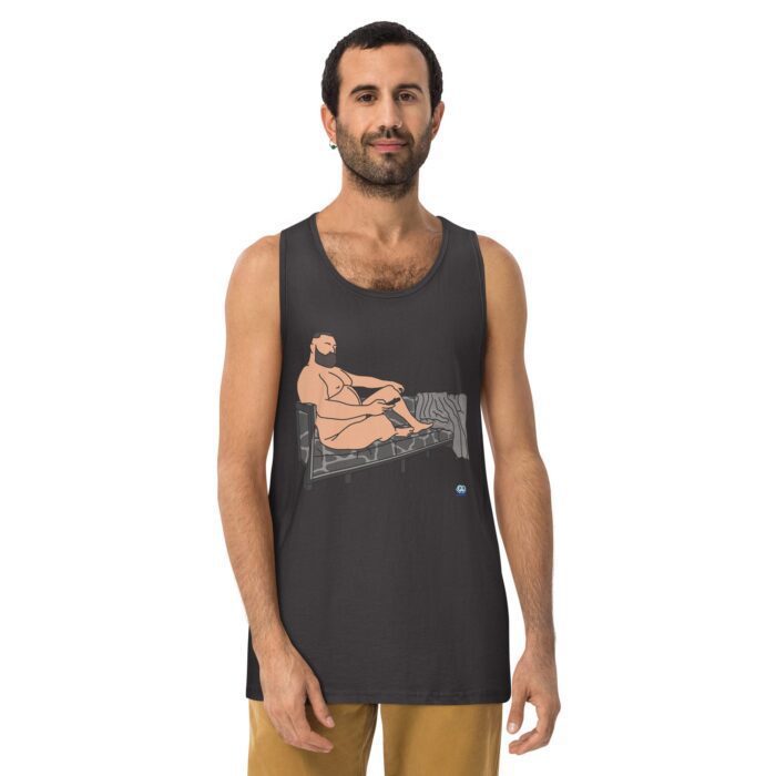 Men’s premium tank top - Giraffe Couch - Image 10