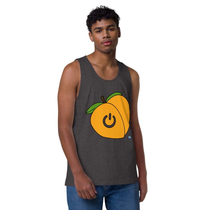 Men’s premium tank top - Power Bottom / Peach - Image 10