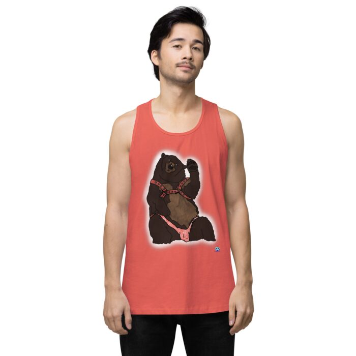 Men’s premium tank top - Disco Bear - Image 16