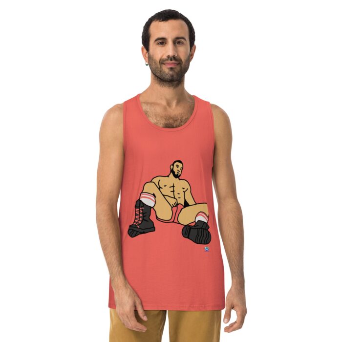 Men’s premium tank top - Waiting in Boots - Image 8