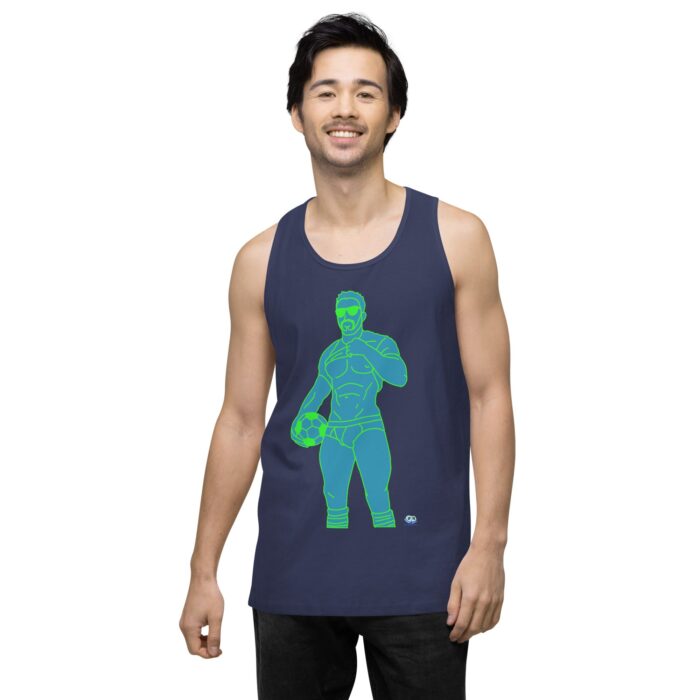 Men’s premium tank top - Pop Art Soccer Player - Image 28