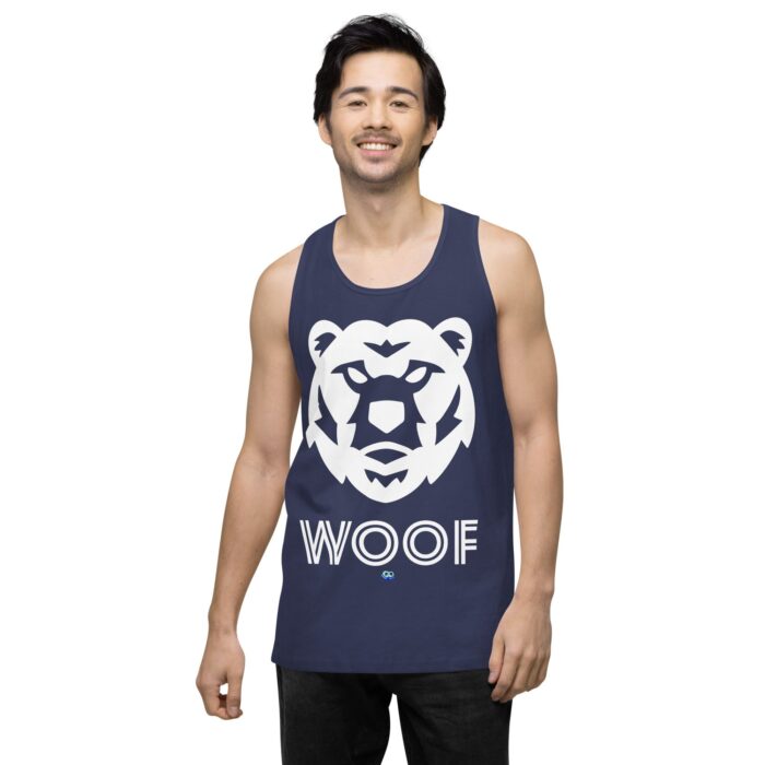 Men’s premium tank top - Woof Geo-Bear - Image 13