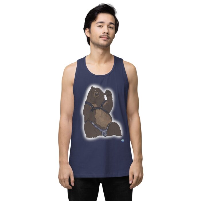 Men’s premium tank top - Disco Bear - Image 12