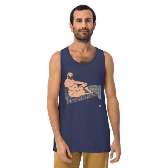 Men’s premium tank top - Giraffe Couch - Image 12