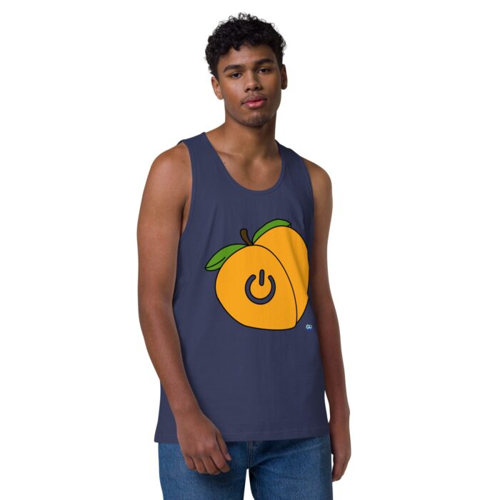 Men’s premium tank top - Power Bottom / Peach - Image 12