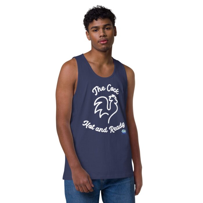 Men’s premium tank top - The Cock, Hot and Ready - Image 11