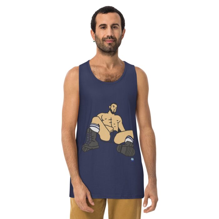 Men’s premium tank top - Waiting in Boots - Image 7