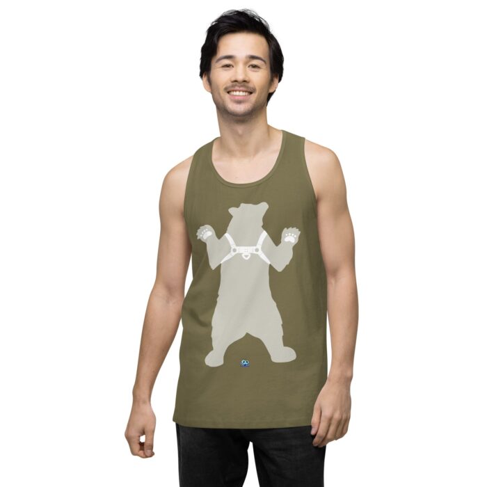 Men’s premium tank top - Bear in Harness / Leather Bear - Image 33