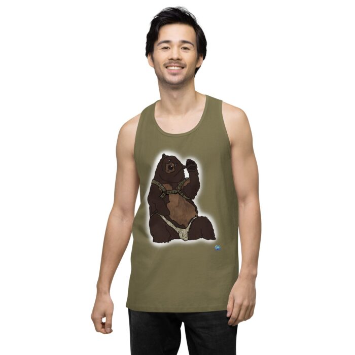 Men’s premium tank top - Disco Bear - Image 15
