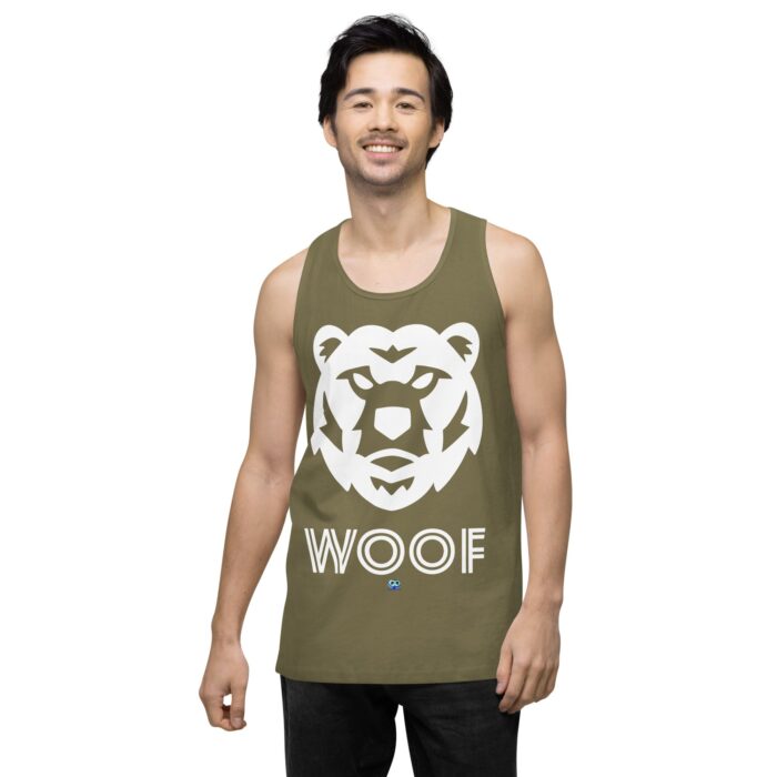 Men’s premium tank top - Woof Geo-Bear - Image 15