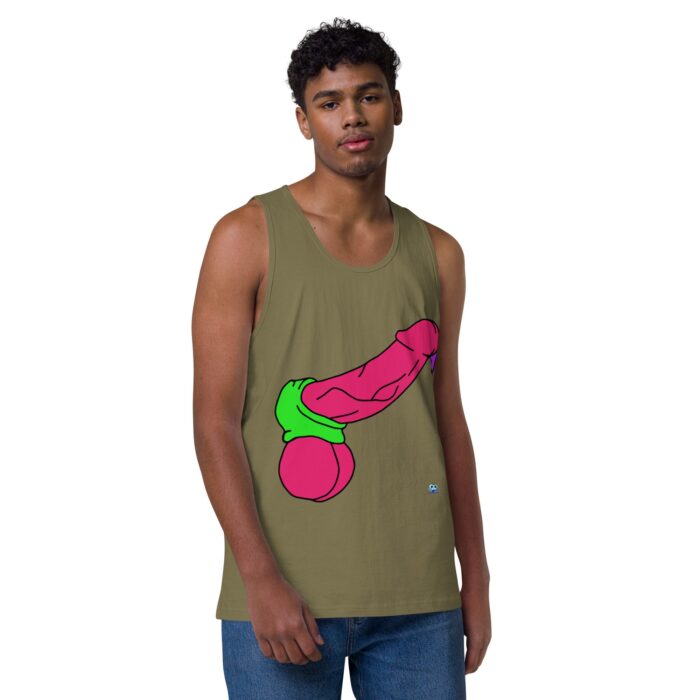 Men’s premium tank top - Pop Art Cock and Ball Scratcher - Image 26