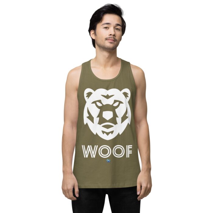 Men’s premium tank top - Woof Geo-Bear - Image 14