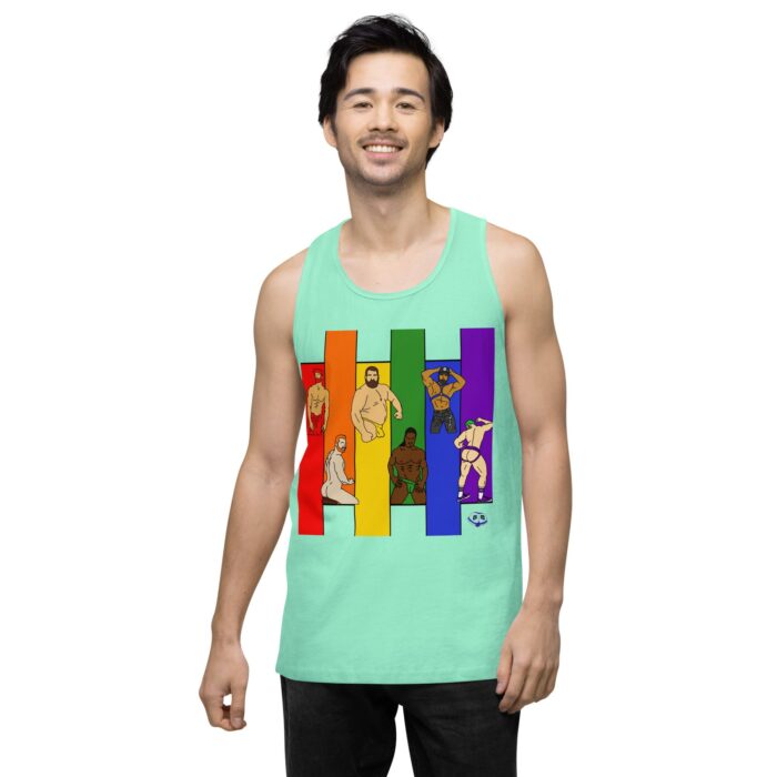 Men’s premium tank top - Pride Columns - Image 57