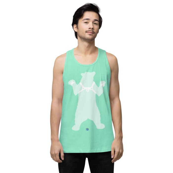 Men’s premium tank top - Bear in Harness / Leather Bear - Image 56