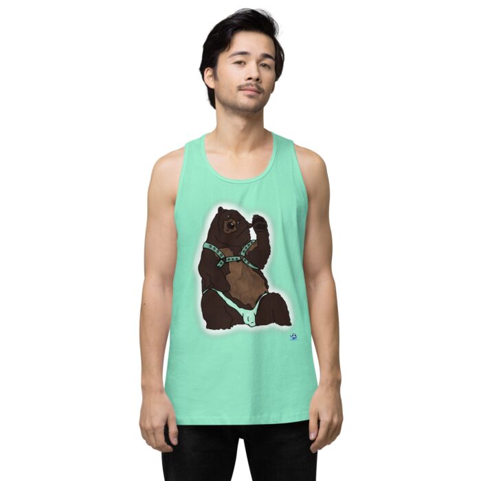 Men’s premium tank top - Disco Bear - Image 23
