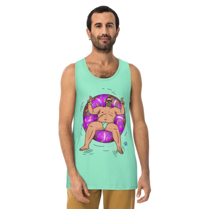 Men’s premium tank top - Peace, Love, and Doughnuts - Image 23