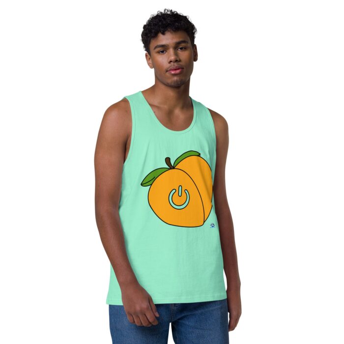 Men’s premium tank top - Power Bottom / Peach - Image 23