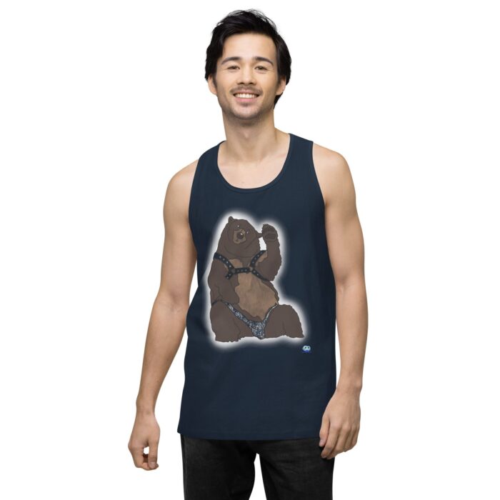 Men’s premium tank top - Disco Bear - Image 9