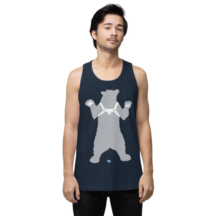 Men’s premium tank top - Bear in Harness / Leather Bear - Image 17