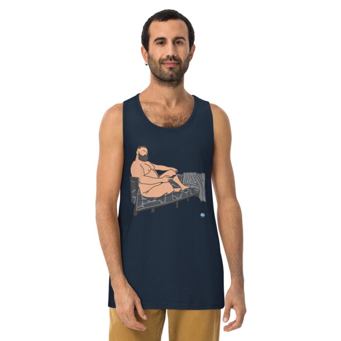 Men’s premium tank top - Giraffe Couch - Image 8