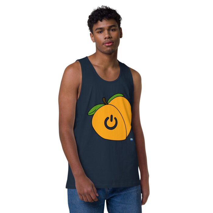 Men’s premium tank top - Power Bottom / Peach - Image 8