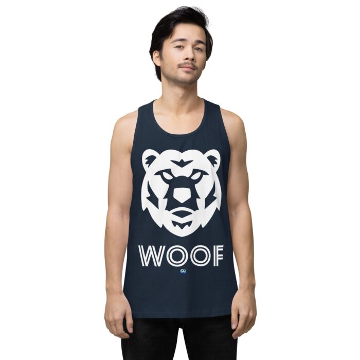 Men’s premium tank top - Woof Geo-Bear - Image 8