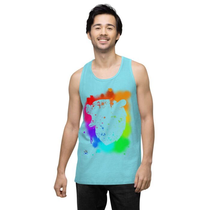 Men’s premium tank top - Bear Paint Rainbow - Image 22