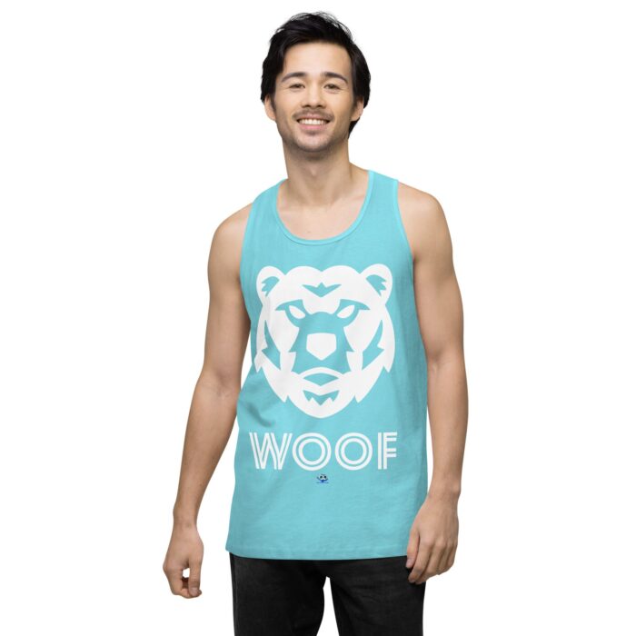 Men’s premium tank top - Woof Geo-Bear - Image 22
