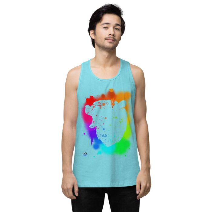 Men’s premium tank top - Bear Paint Rainbow - Image 21
