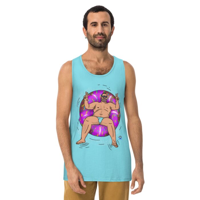 Men’s premium tank top - Peace, Love, and Doughnuts