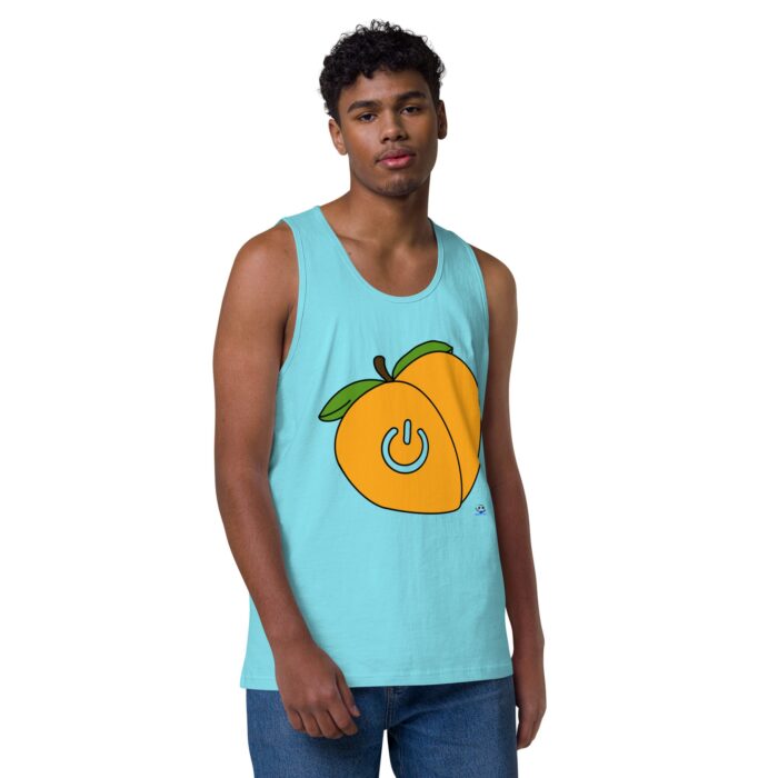Men’s premium tank top - Power Bottom / Peach - Image 21
