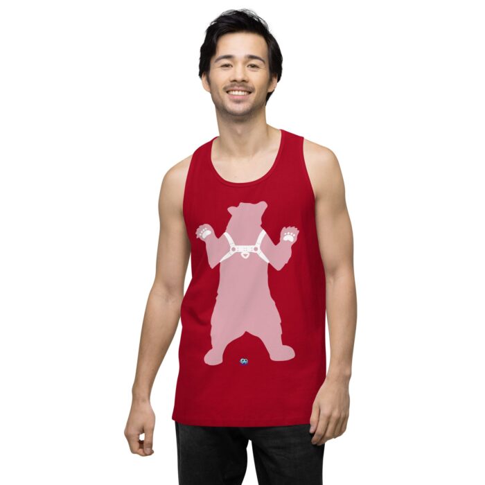 Men’s premium tank top - Bear in Harness / Leather Bear - Image 13
