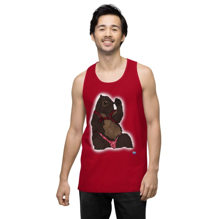 Men’s premium tank top - Disco Bear - Image 7
