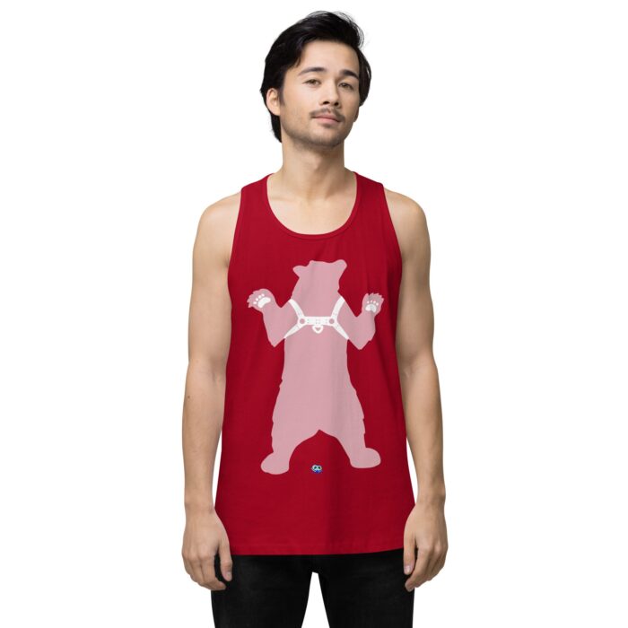 Men’s premium tank top - Bear in Harness / Leather Bear - Image 12