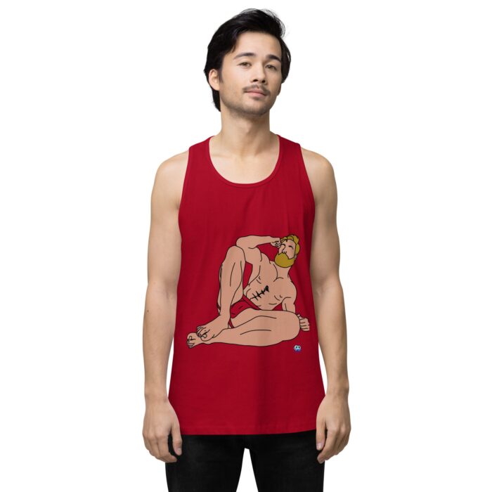 Men’s premium tank top - Blonde in Jock - Image 12