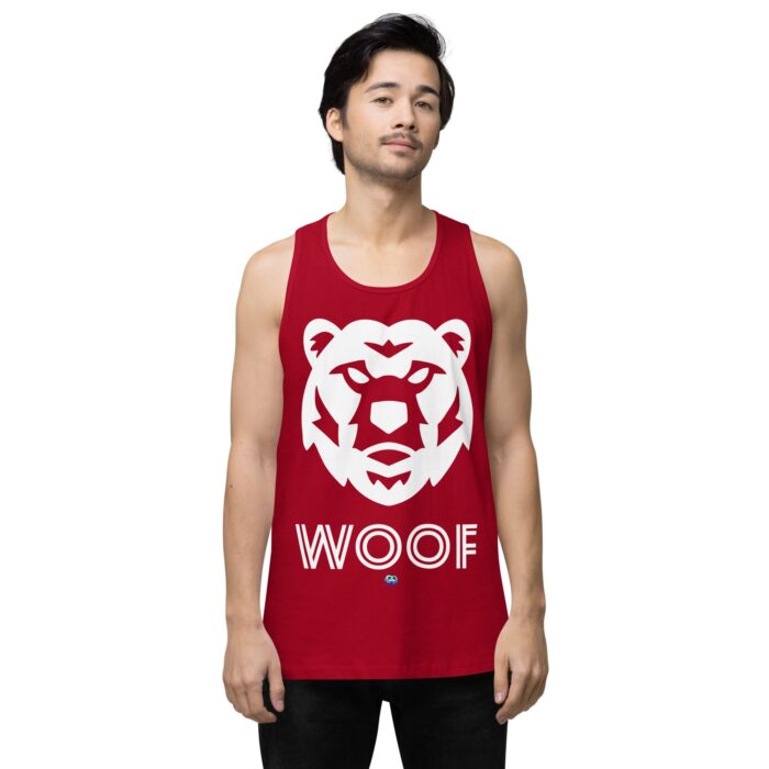 Men’s premium tank top - Woof Geo-Bear - Image 6