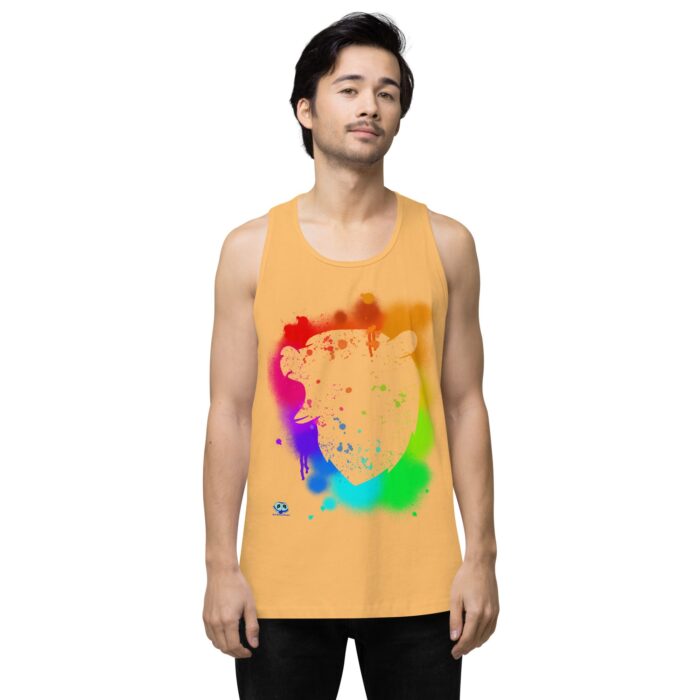 Men’s premium tank top - Bear Paint Rainbow - Image 19