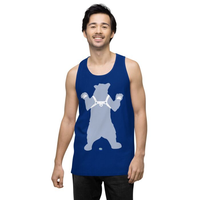 Men’s premium tank top - Bear in Harness / Leather Bear - Image 8