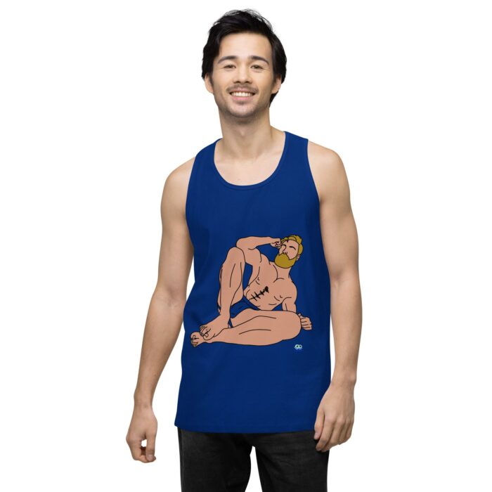 Men’s premium tank top - Blonde in Jock - Image 8