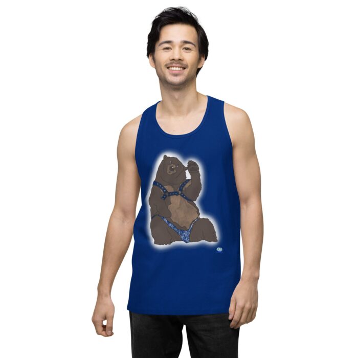 Men’s premium tank top - Disco Bear - Image 5