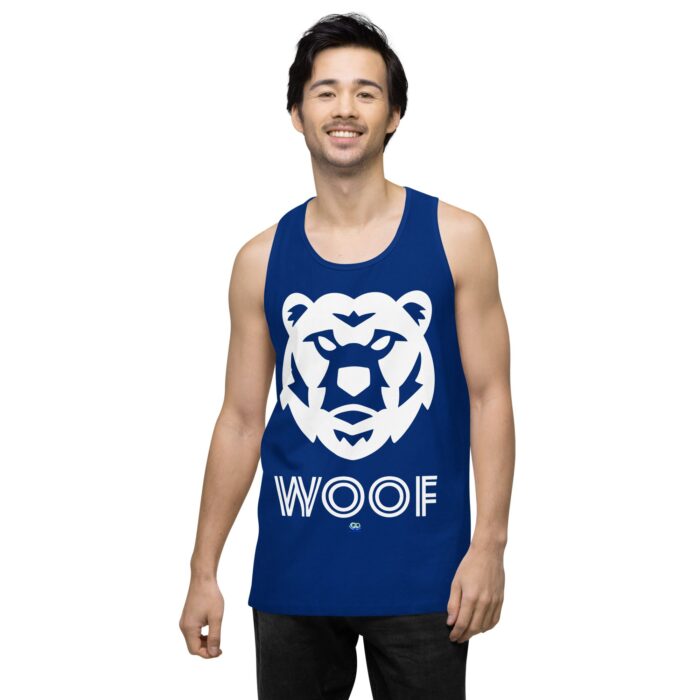 Men’s premium tank top - Woof Geo-Bear - Image 5