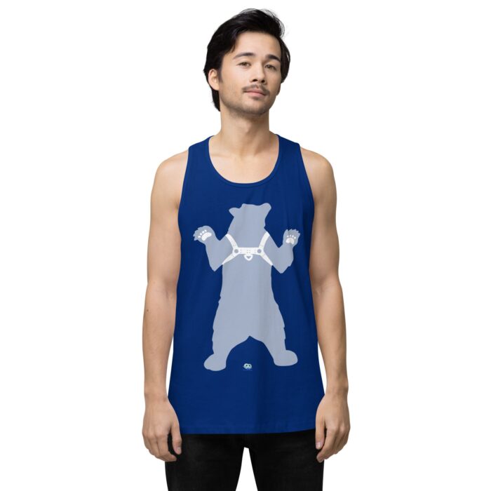 Men’s premium tank top - Bear in Harness / Leather Bear - Image 7