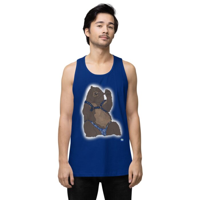 Men’s premium tank top - Disco Bear - Image 4