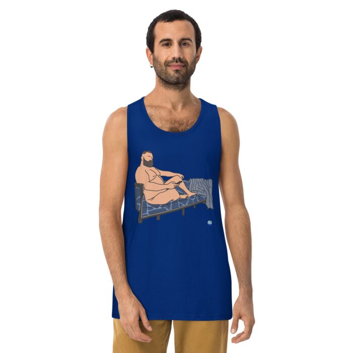 Men’s premium tank top - Giraffe Couch - Image 4