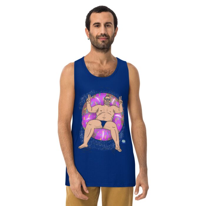 Men’s premium tank top - Peace, Love, and Doughnuts - Image 4