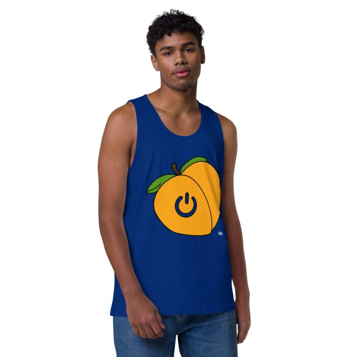 Men’s premium tank top - Power Bottom / Peach - Image 4